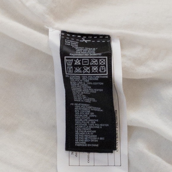 𝅺Forever 21 White Vegan Faux Leather Moto Jacket Coat Checker Print Size L NWOT - Picture 14 of 14